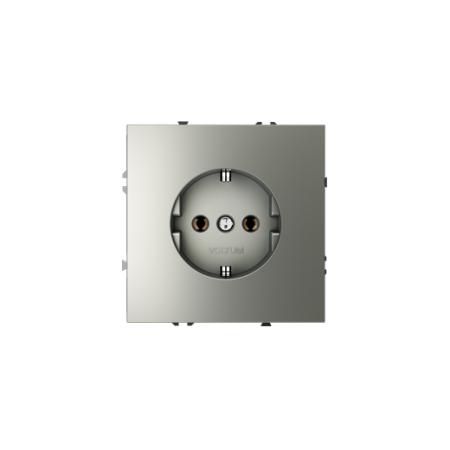 Розетка встраиваемая Voltum S70 с заземлением 16А, (сталь)