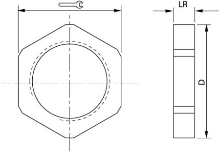 Гайка М20х1,5, полиамид, цвет черный DKC