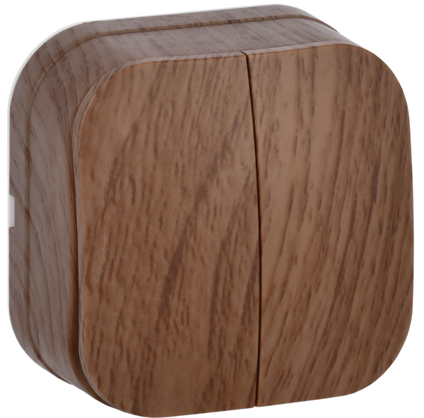 Выключатель 2-клавишный ОУ ВС20-2-0-ХД 10А GLORY дуб IEK