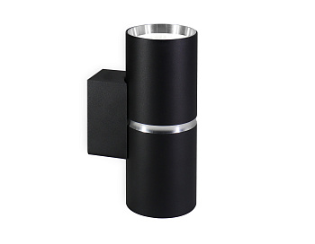 Настенный светильник со сменной лампой GU10 FW2477/2 BK/CH черный/хром GU10/2 max 12W 145*55*80 Ambrella Light