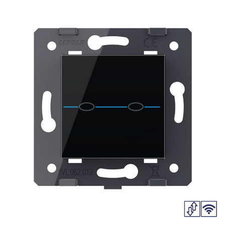 Сенсорный импульсный радиоуправляемый выключатель для жалюзей 2 клавиши Quadro (механизм) Livolo