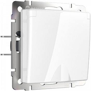 Встраиваемые механизмы Розетка СУ 1 мест. с зазем. с защит. крышкой и шторками 16А Белый IP44 Werkel