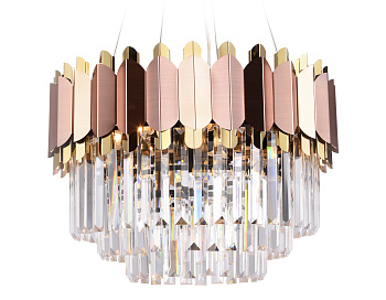 Подвесная люстра с хрусталем TR5290/8 PGD/GD розовое золото/золото E14/8 max 40W D500*880 Ambrella Light