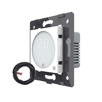 Терморегулятор пола 16А, сенсорное управление, датчик воздуха, датчик пола 5 м, Белый (мех.) Livolo