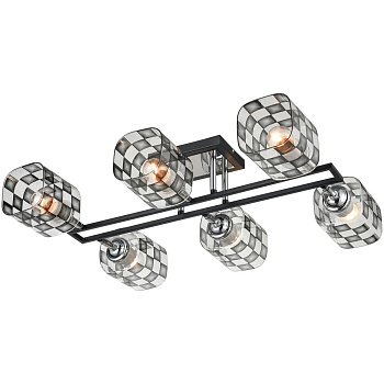 Светильник потолочный Хром/Черный E27 6*60Вт 274-107-06 VELANTE