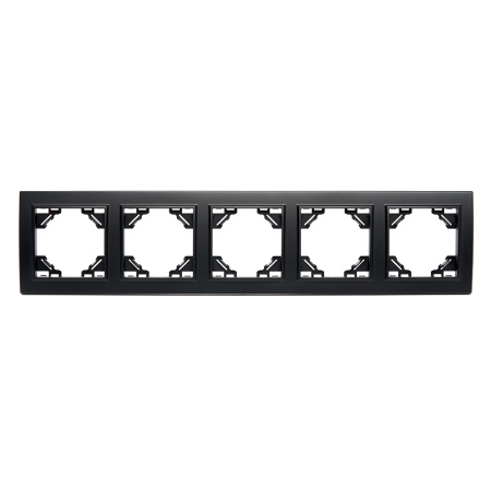 Рамка 5-местная горизонтальная STEKKER, PPFR00-9005-03, серия Эрна, черный