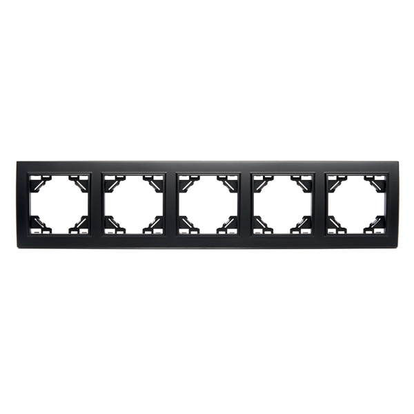 Рамка 5-местная горизонтальная STEKKER, PPFR00-9005-03, серия Эрна, черный