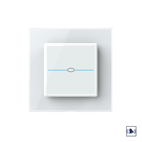 Сенсорный дверной звонок Quadro 1 клавиша 1 модуль Белый Livolo