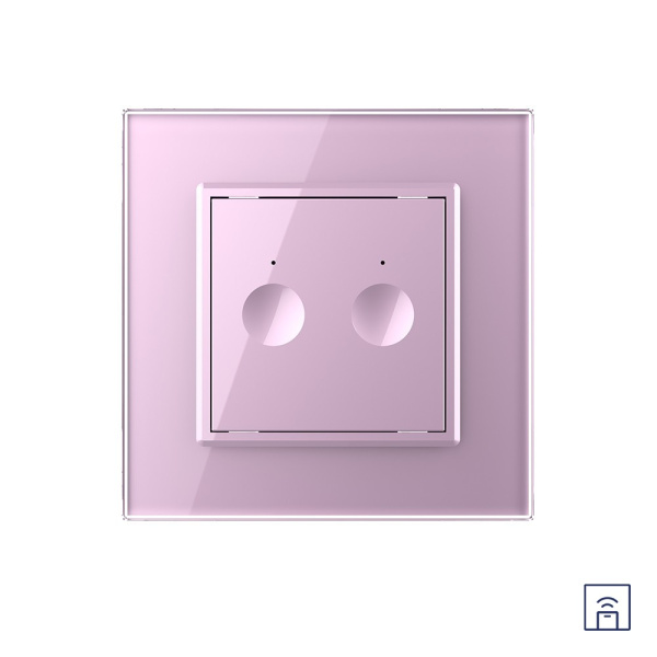 Двухклавишный сенсорный выключатель Module с функцией радиоуправления, цвет розовый Livolo