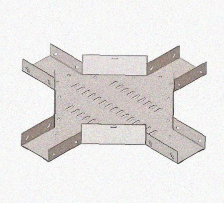 Лоток крестообразный перфорированный КМ 600х65 УТ1,5, горячее цинкование, S1,5