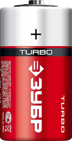 Щелочная батарейка 1.5 В, тип С, 2 шт, Turbo ЗУБР