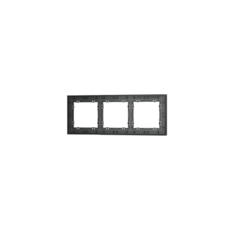 Рамка стеклянная Voltum S70 на 3 поста, (графит, стекло)