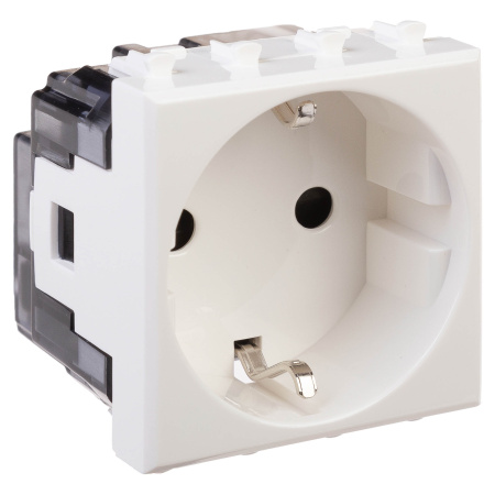 Розетка модульная, 2P+E, с з/ш, "Avanti", "Белое облако", 2 модуля DKC