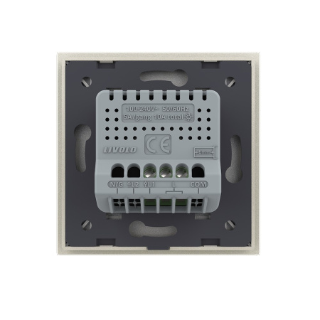 Одноклавишный сенсорный выключатель 1 пост, цвет жемчужный Livolo