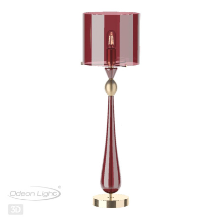 База для высокой лампы E27 1*60W TOWER золотой/бордовый/стекло ODEON LIGHT