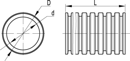 Труба ПП гибкая гофр. д.50мм, лёгкая без протяжки, 15м, цвет синий DKC