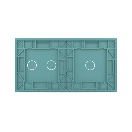 Панель для двух сенсорных выключателей, 3 клавиши (1+2), цвет зеленый, стекло Livolo