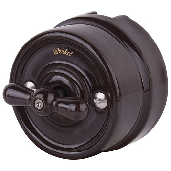 Выключатель на 4 положения двухклавишный (коричневый) Ретро ОУ IP20 Werkel