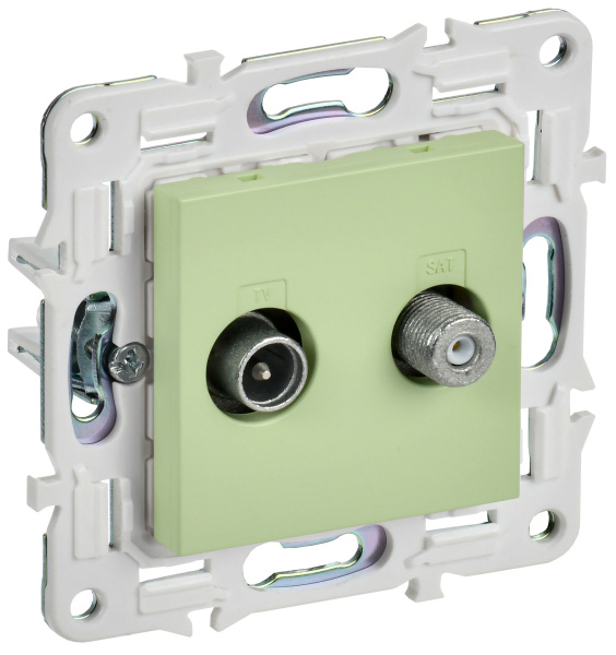 SKANDY Розетка двойная TV+SAT SK-A13G мятный IEK