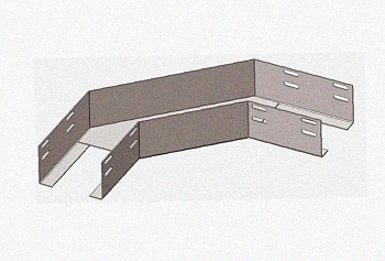 Лоток угловой перфорированный КГ 300х65-90 УТ1,5 поворот на 90, горячее цинкование, S1,5