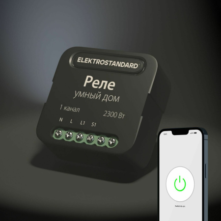 Умное одноканальное реле 2300Вт черный IP20 (a059324) Elektrostandard