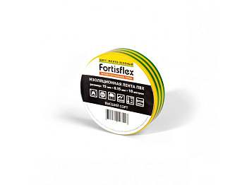 Снят Изолента ПВХ 15х0.15x10 желто-зеленая (Fortisflex) - КВТ