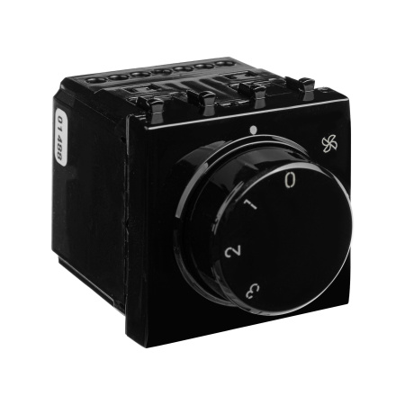 Механизм управления вентиляторами модульный, "Avanti", "Черный квадрат", 2 модуля DKC