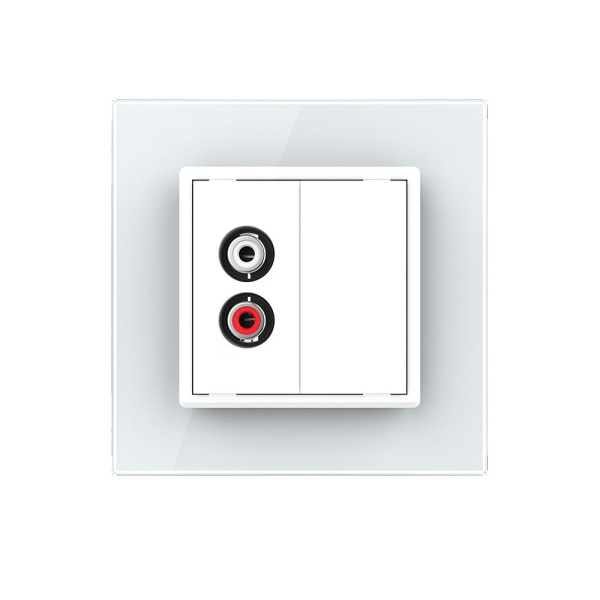 Розетка аудио RCA "2-ой тюльпан" Белая Livolo Розетка аудио RCA "2-ой тюльпан" Белая Livolo