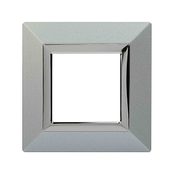 Рамка из металла, "Avanti", светло-серебристая, 1 пост (2 мод.) DKC