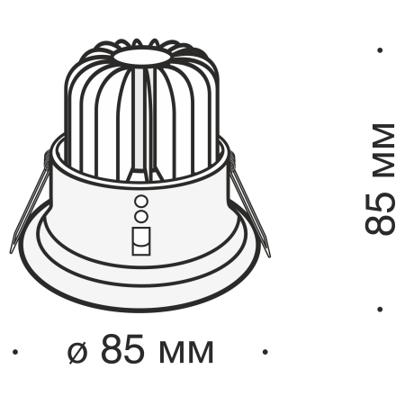 Встраиваемый светильник 8Вт 3000K Черный IP20 Zoom DL034-2-L8B Technical