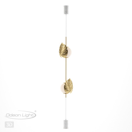 Натяжной торшер с выкл.E14 2*40W JUNGLE золотистый/белый/стекло ODEON LIGHT