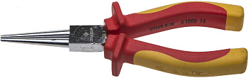 Круглогубцы "ПРОФИЭЛЕКТРИК", диэлектрические, двухкомпонентная маслобензостойкая рукоятка, до ~1000В, 160мм, Профессионал 22145-8-16 ЗУБР