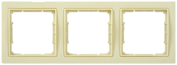 Рамка 3-местная квадратная РУ-3-БК BOLERO Q1 кремовый IEK