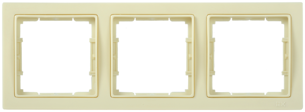 Рамка 3-местная квадратная РУ-3-БК BOLERO Q1 кремовый IEK