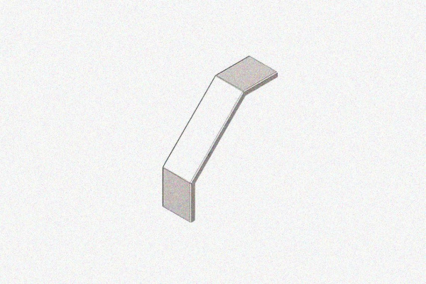 Крышка лотка замкового КЛСЗ 200х65-90 УХЛ1 для поворота трассы вниз на 90, оцинкованный лист, S1,5