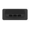 Розетка горизонтальная выдвижная 3 Euro 16A цвет черный Livolo Розетка горизонтальная выдвижная 3 Euro 16A цвет черный Livolo