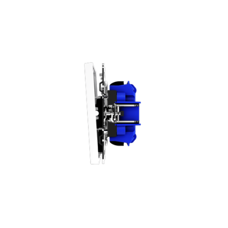 Проходной переключатель встраиваемый Voltum S70 двухклавишный с подсветкой 10А, (белый глянцевый)