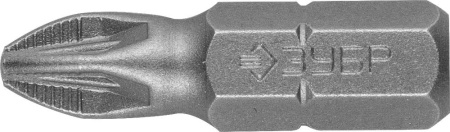 Биты "Мастер" кованые, хромомолибденовая сталь, тип хвостовика C 1/4", PZ2, 25мм, 2шт ЗУБР