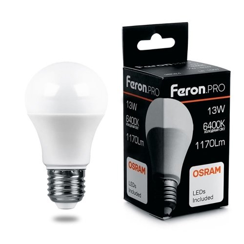 Лампа светодиодная Feron.PRO LB-1013 Шар E27 13W 6400K фото 2