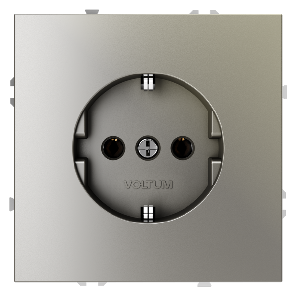 Розетка встраиваемая Voltum S70 с заземлением 16А, (шелк) Розетка встраиваемая Voltum S70 с заземлением 16А, (шелк)