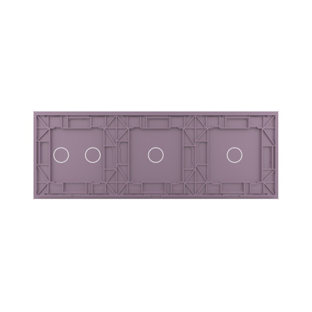 Панель для трех сенсорных выключателей, 4 клавиши (1+1+2), цвет розовый, стекло Livolo
