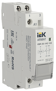 Контактор модульный KMR 20А 24В AC/DC 1НО 1НЗ ARMAT IEK