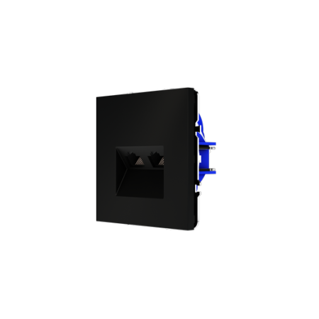 Розетка компьютерная встраиваемая Voltum S70 двойная RJ45+RJ45 КАТ.6, (черный матовый)