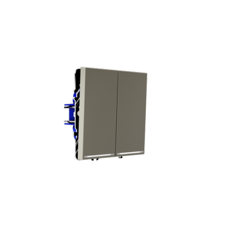 Выключатель встраиваемый Voltum S70 двухклавишный с подсветкой 10А, (шелк)