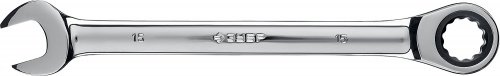 Комбинированный гаечный ключ трещоточный 15 мм, (B) ЗУБР