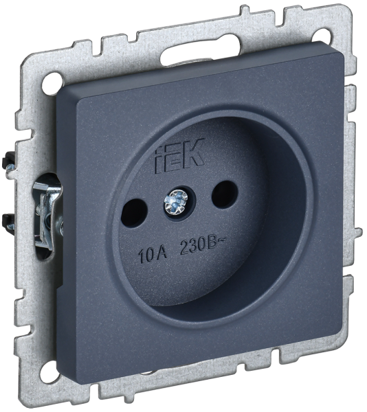 BRITE Розетка 1-местная без з/з без защитных шторок 10А РС10-1-0-БрМ маренго IEK