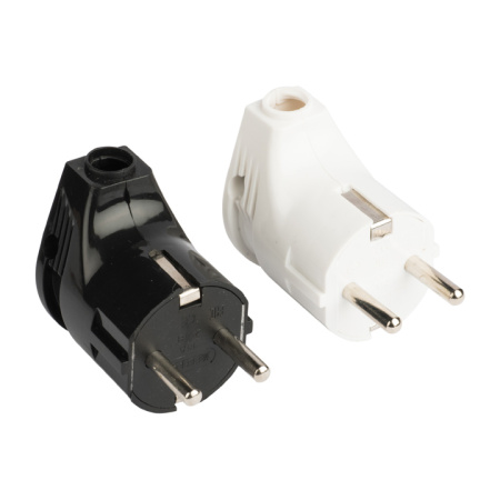 Вилка угловая с/з черн, 16А 250В PROxima EKF