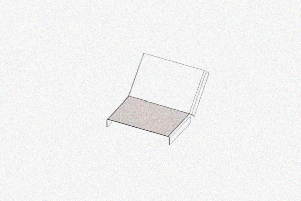 Крышка лотка КЛП 100х50-45 УХЛ1 для поворота трассы вверх на 45, оцинкованный лист S1,5