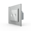 Двухклавишный сенсорный выключатель Module, цвет серый Livolo