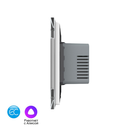 Умный терморегулятор пола EC 16А, сенсорное управление, датчик воздуха, датчик пола 5 метров, 1 пост, цвет белый Livolo